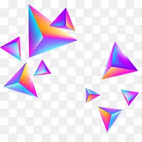 彩色立体三角形素材