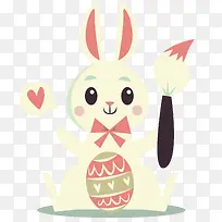 复活节创意可爱彩蛋小兔子矢量素