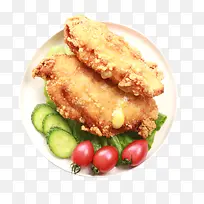 两块美味的炸鸡块设计