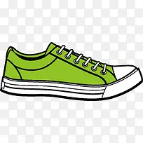 一双绿色学生帆布鞋