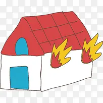 着火的房子矢量图