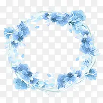 天蓝色花朵花环