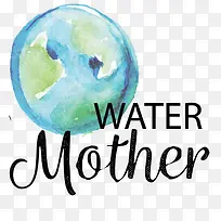 彩绘世界地球日保护水源标签