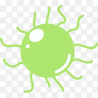 可爱平面病毒细胞