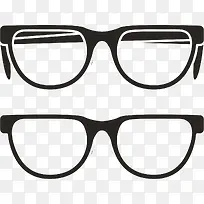 黑色矢量卡通框架眼镜