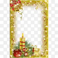 圣诞节铃铛蜡烛相框