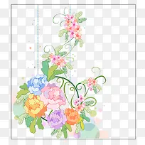 彩色手绘花卉