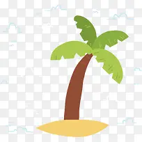 矢量图带有沙滩的椰子树