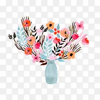 手绘花瓶
