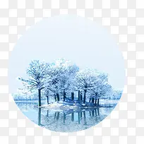 唯美冬季雪景插画