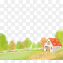 卡通手绘户外风景