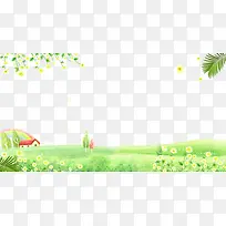 春季绿色风景装饰边框