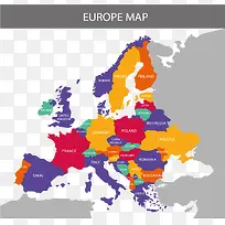 多彩欧洲拼图地图