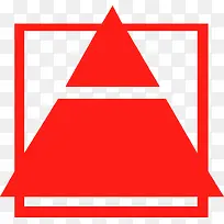 红色三角形印花矢量图
