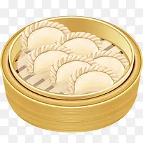 卡通蒸饺设计矢量图