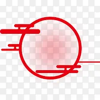 红色中国风线条圆圈