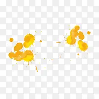 黄色喷溅的颜料矢量图