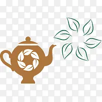 茶叶花纹茶叶插画