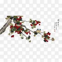 写意手绘唯美花鸟