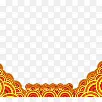中国风黄红色装饰纹样