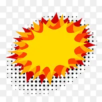 手绘橙色爆炸式标签语音条