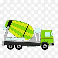 绿色施工水泥搅拌车运输卡车辆