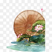 水彩荷花