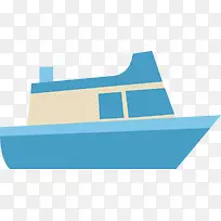 蓝色扁平化轮船