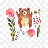 熊与花朵