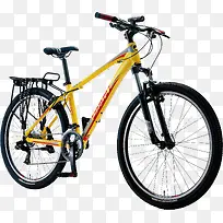 实物黄色自行车山地车