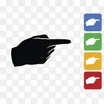 手指手势图标指示方向