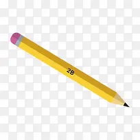一支黄红色的2B铅笔