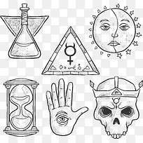 手绘女巫占星术