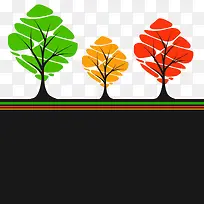 三棵不同色彩的树