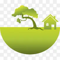环保绿色小树房子
