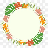 圆形夏日花朵装饰标题框
