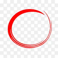 抽象手绘红圈　