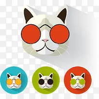 矢量手绘猫咪头像