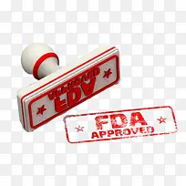 红色简约企业FDA认证标志免抠图