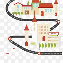 s形公路环绕城镇