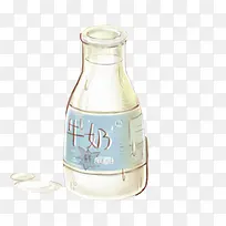 牛奶瓶手绘画素材图片