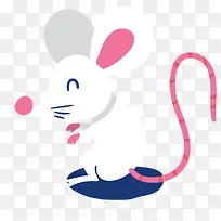可爱的白色小老鼠动物设计
