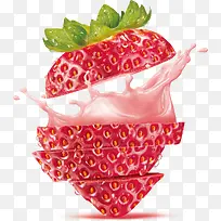 飞溅的草莓汁免抠图