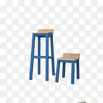 小清新蓝色木质椅子