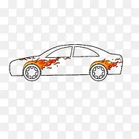 矢量火焰汽车纹身