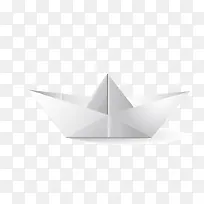 矢量白色折纸立体小船