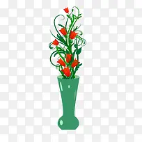卡通绿色的花瓶设计
