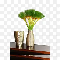 金属花瓶绿植