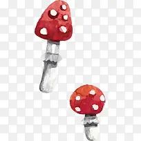 手绘红色蘑菇