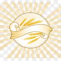 装饰黄褐色麦穗logo
